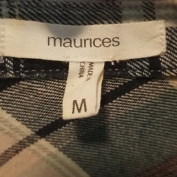 Maurices Blue, Pink and Red Long Sleeve Flannel - Picture 4 of 5